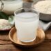 Glass of rice water
