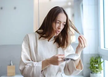 Young woman with hair problems